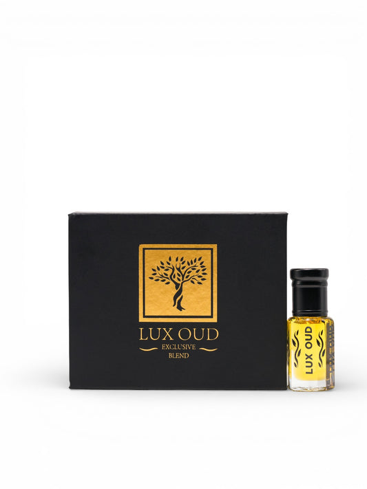 Lux Oud UAE Exclusive Blend Bakhoor box showcasing traditional aromatic incense for home fragrance.