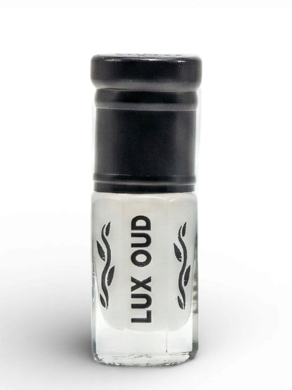 Small 3ml bottle of Lux Oud Arabian Secret Musk, a UAE exclusive fragrance with a luxurious musk scent.
