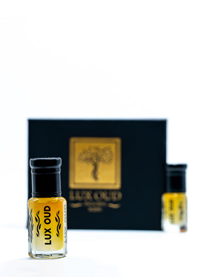 Lux Oud Hindi Oud-Musk Blend perfume bottle, UAE exclusive, featuring elegant packaging and a luxurious scent profile.