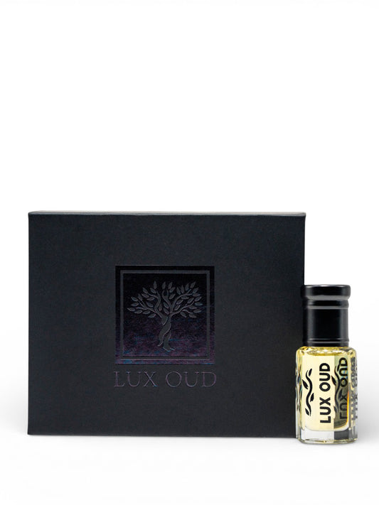 Lux Oud Khamrah Oud UAE Exclusive 6ml perfume box featuring elegant packaging and luxurious oud fragrance.