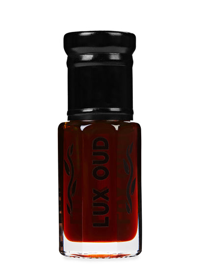 Lux Oud Trat Oud fragrance in a 6ml bottle, showcasing the elegant oud perfume with intricate packaging and rich, aromatic scent
