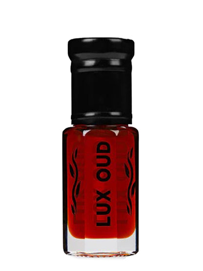 Lux Oud Whispering Mist oil bottle, elegant packaging with a sleek design, showcasing the luxury fragrance product.