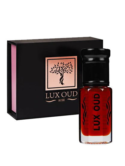 Lux Oud Whispering Mist oil bottle with elegant packaging, showcasing the luxurious fragrance and design of the perfume.